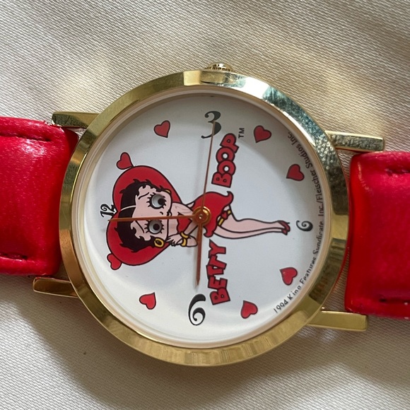 Betty Boop Red Strap Gold Watch - Picture 4 of 12